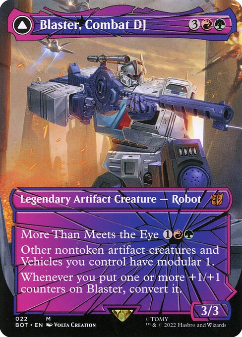 Blaster, Combat DJ // Blaster, Morale Booster — art by Volta Creation