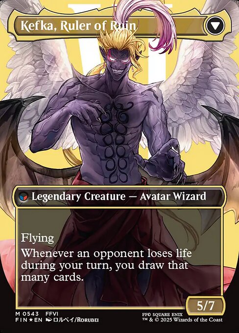 Kefka, Court Mage // Kefka, Ruler of Ruin — art by Rorubei