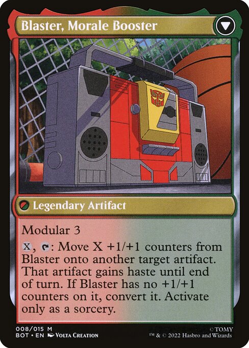 Blaster, Combat DJ // Blaster, Morale Booster — art by Volta Creation