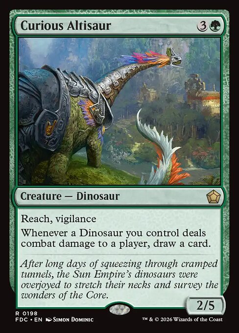 Curious Altisaur — art by Simon Dominic