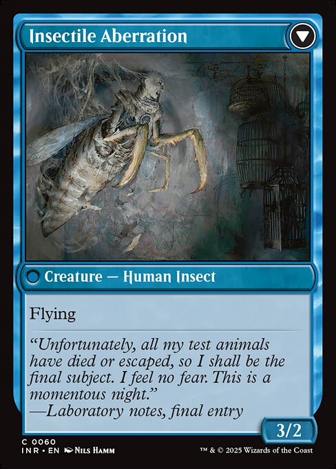 Delver of Secrets // Insectile Aberration — art by Nils Hamm