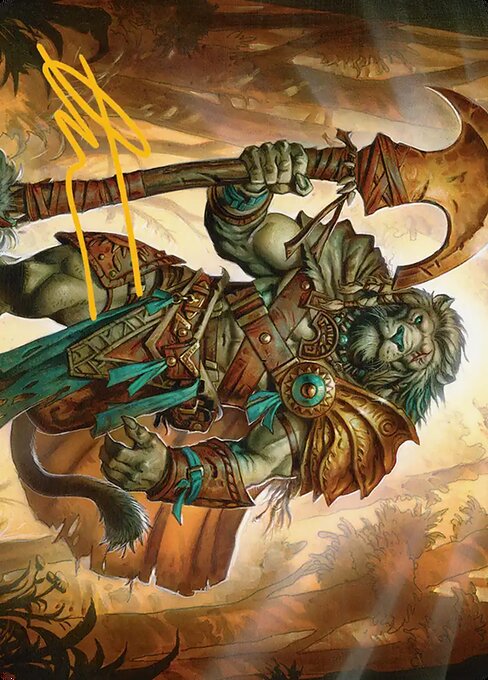 Ajani, Outland Chaperone // Ajani, Outland Chaperone — art by Greg Staples