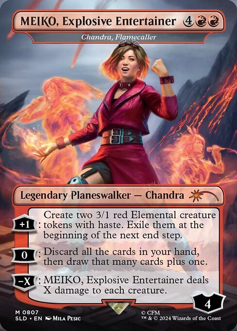 Chandra, Flamecaller — art by Mila Pesic