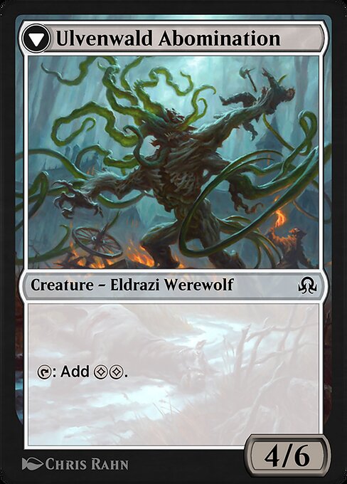 Ulvenwald Captive // Ulvenwald Abomination — art by Chris Rahn