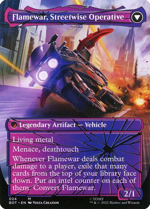 Flamewar, Brash Veteran // Flamewar, Streetwise Operative — art by Volta Creation