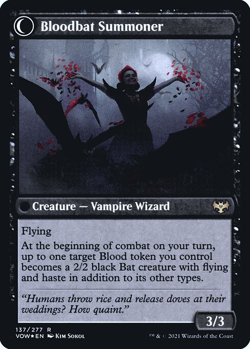 Voldaren Bloodcaster // Bloodbat Summoner — art by Kim Sokol