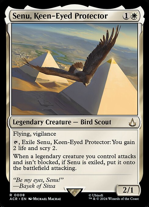 Senu, Keen-Eyed Protector — art by Michael MacRae