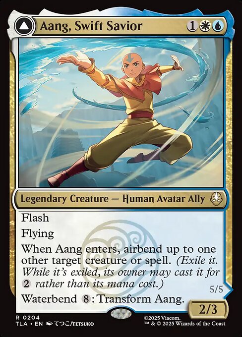 Aang, Swift Savior // Aang and La, Ocean's Fury — art by Tetsuko