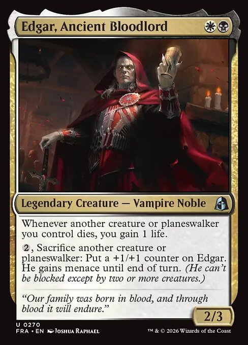 Edgar, Ancient Bloodlord — art by Joshua Raphael