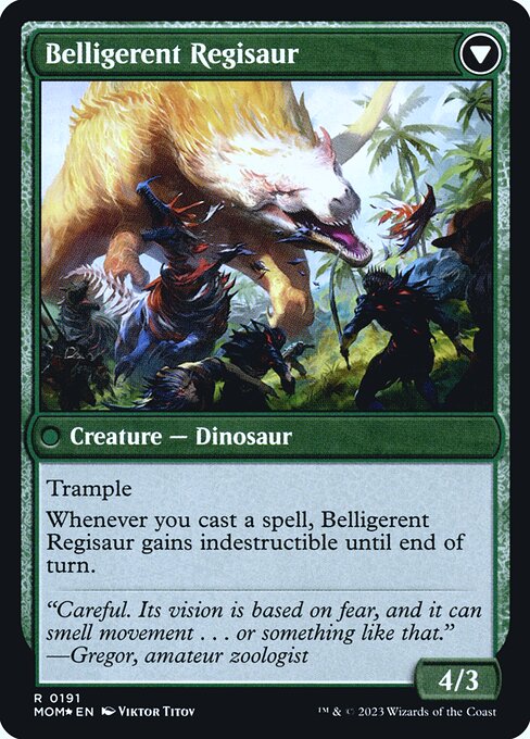 Invasion of Ixalan // Belligerent Regisaur — art by Viktor Titov