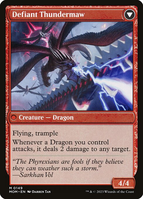 Invasion of Tarkir // Defiant Thundermaw — art by Darren Tan