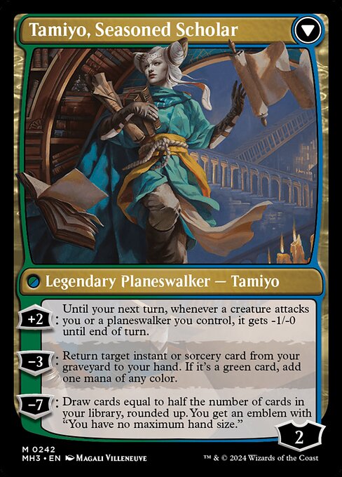 Tamiyo, Inquisitive Student // Tamiyo, Seasoned Scholar — art by Magali Villeneuve