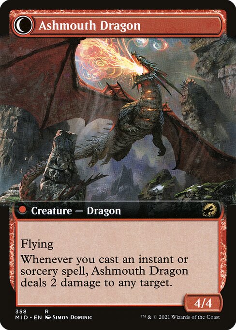 Smoldering Egg // Ashmouth Dragon — art by Simon Dominic
