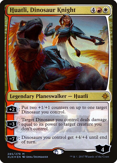 Huatli, Dinosaur Knight — art by Anna Steinbauer