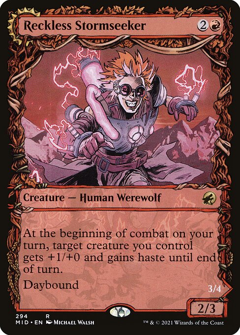 Reckless Stormseeker // Storm-Charged Slasher — art by Michael Walsh