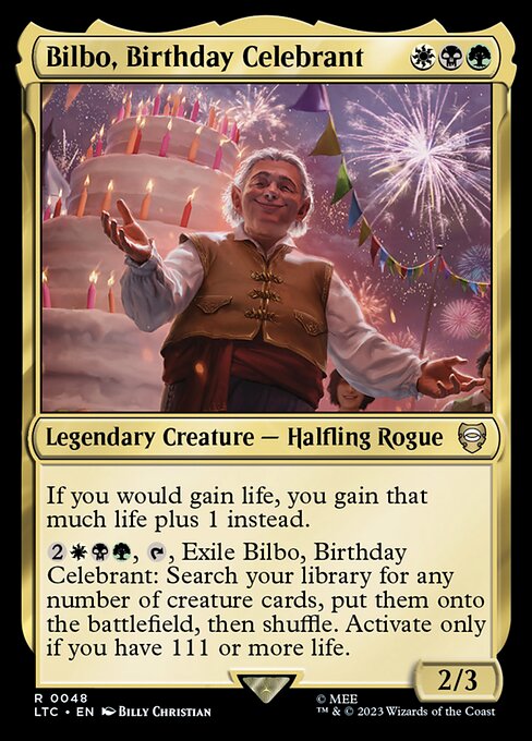Bilbo, Birthday Celebrant — art by Billy Christian