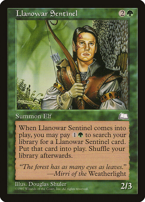 Llanowar Sentinel — art by Douglas Shuler