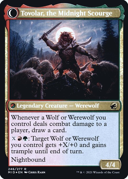 Tovolar, Dire Overlord // Tovolar, the Midnight Scourge — art by Chris Rahn