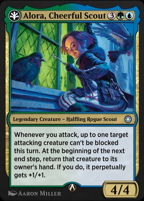 Alora, Cheerful Scout — art by Aaron Miller