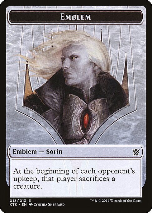 Sorin, Solemn Visitor Emblem — art by Cynthia Sheppard