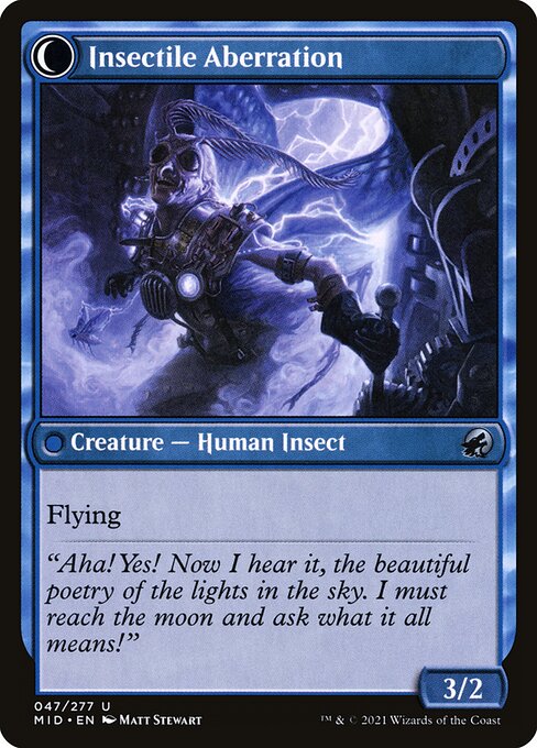 Delver of Secrets // Insectile Aberration — art by Matt Stewart