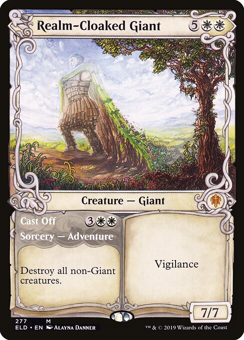 Realm-Cloaked Giant // Cast Off — art by Alayna Danner