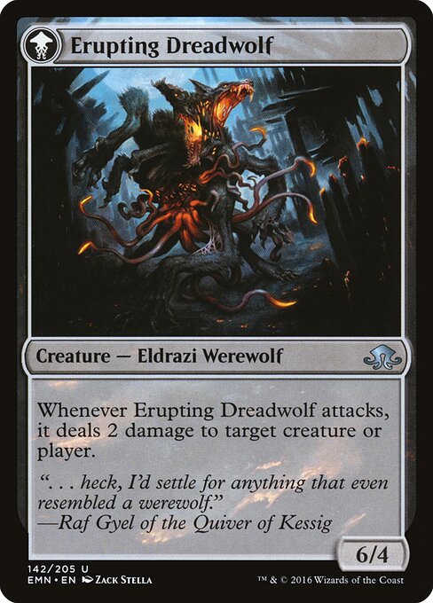 Smoldering Werewolf // Erupting Dreadwolf — art by Zack Stella
