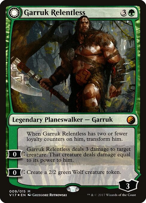Garruk Relentless // Garruk, the Veil-Cursed — art by Grzegorz Rutkowski
