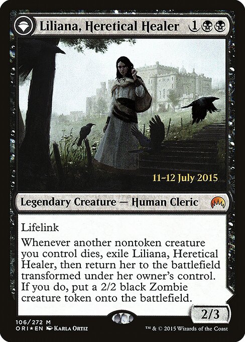 Liliana, Heretical Healer // Liliana, Defiant Necromancer — art by Karla Ortiz