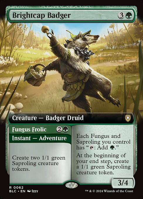 Brightcap Badger // Fungus Frolic — art by Izzy