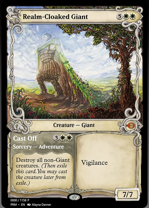 Realm-Cloaked Giant // Cast Off — art by Alayna Danner