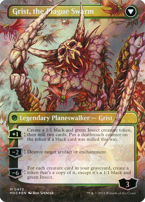 Grist, Voracious Larva // Grist, the Plague Swarm — art by Ron Spencer