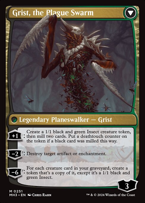 Grist, Voracious Larva // Grist, the Plague Swarm — art by Chris Rahn