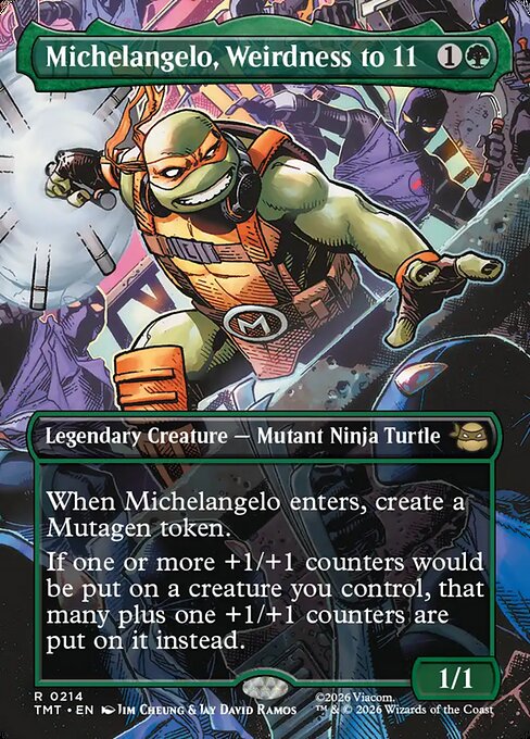 Michelangelo, Weirdness to 11 — art by Jim Cheung & Jay David Ramos