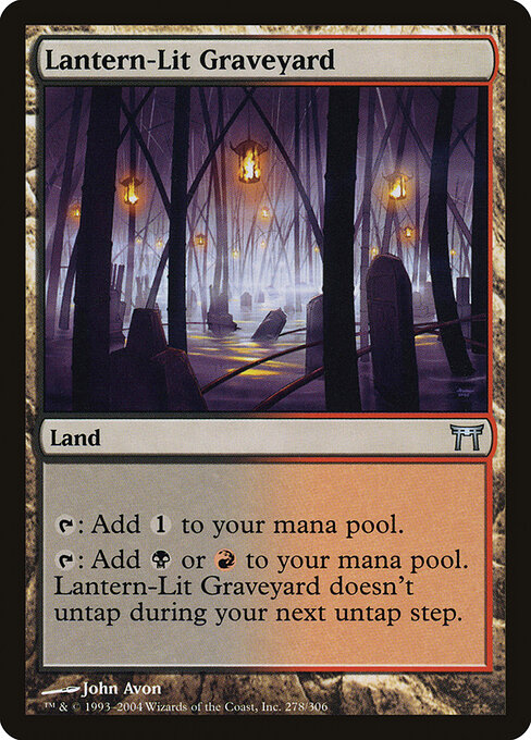 Lantern-Lit Graveyard — art by John Avon