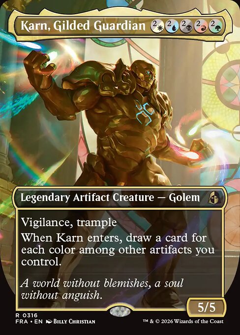 Karn, Gilded Guardian — art by Billy Christian