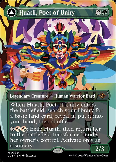 Huatli, Poet of Unity // Roar of the Fifth People — art by LeDania