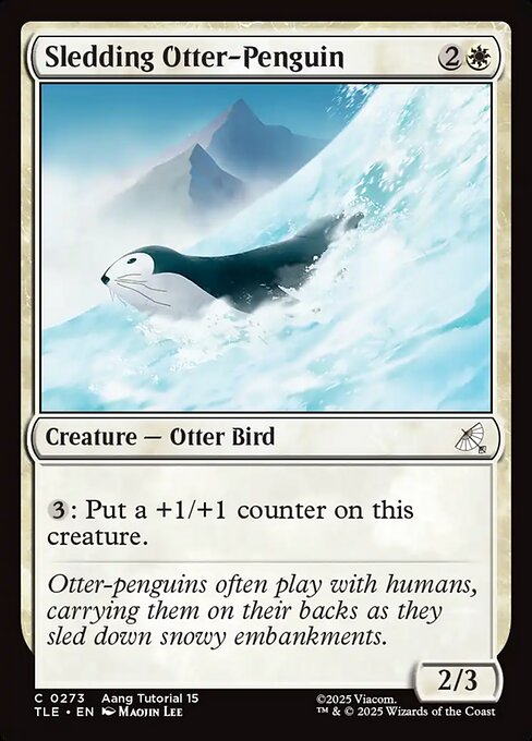 Sledding Otter-Penguin — art by Maojin Lee
