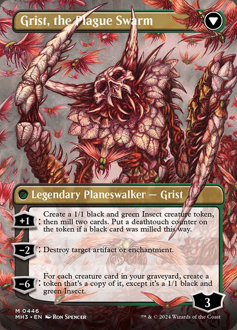 Grist, Voracious Larva // Grist, the Plague Swarm — art by Ron Spencer