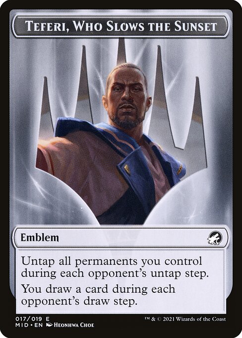 Teferi, Who Slows the Sunset Emblem — art by Heonhwa