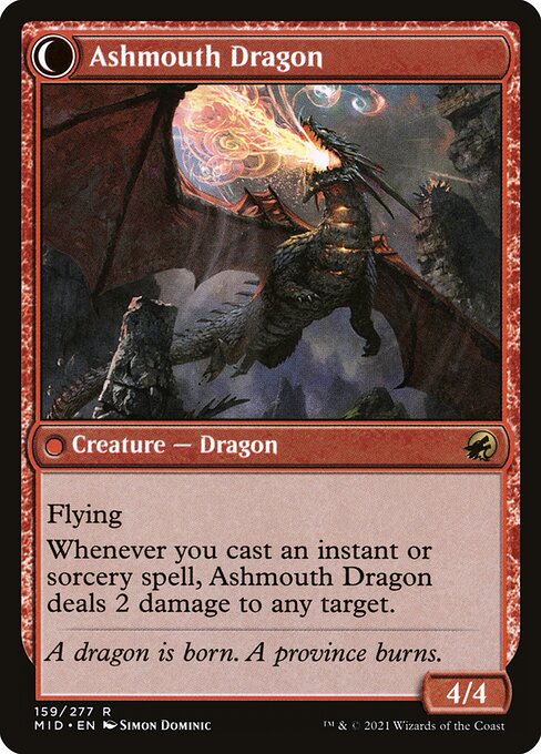 Smoldering Egg // Ashmouth Dragon — art by Simon Dominic