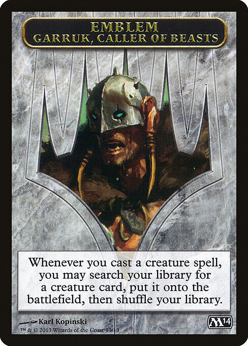 Garruk, Caller of Beasts Emblem — art by Karl Kopinski