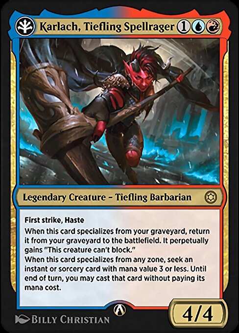 Karlach, Tiefling Spellrager — art by Billy Christian