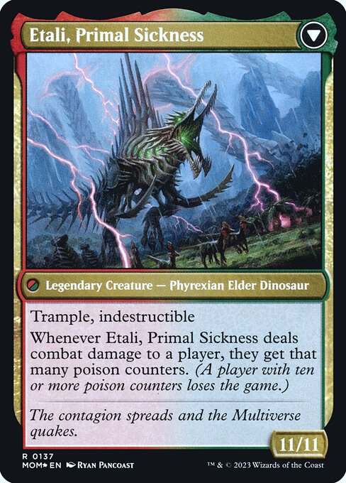 Etali, Primal Conqueror // Etali, Primal Sickness — art by Ryan Pancoast
