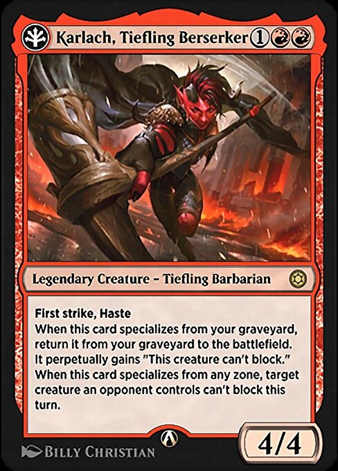 Karlach, Tiefling Berserker — art by Billy Christian