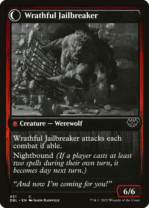 Weary Prisoner // Wrathful Jailbreaker — art by Jason Rainville
