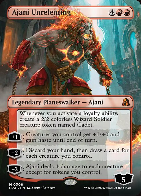 Ajani Unrelenting — art by Aleksi Briclot