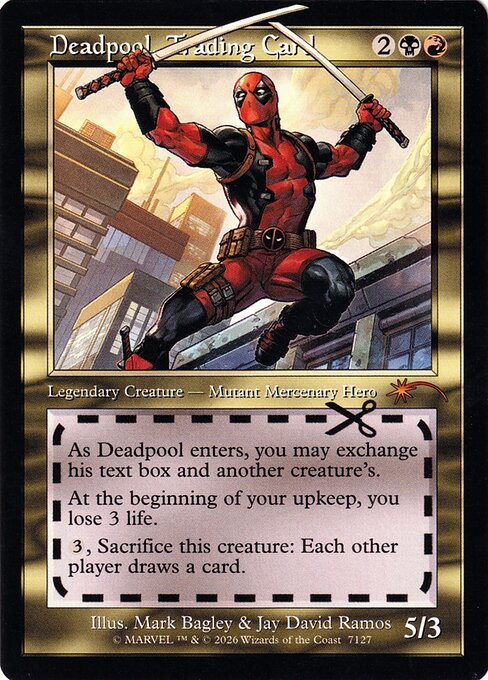 Deadpool, Trading Card — art by Mark Bagley & Jay David Ramos