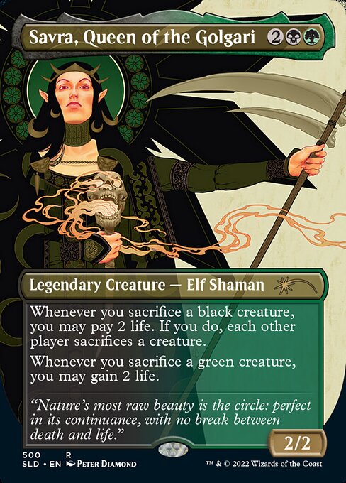 Savra, Queen of the Golgari — art by Peter Diamond