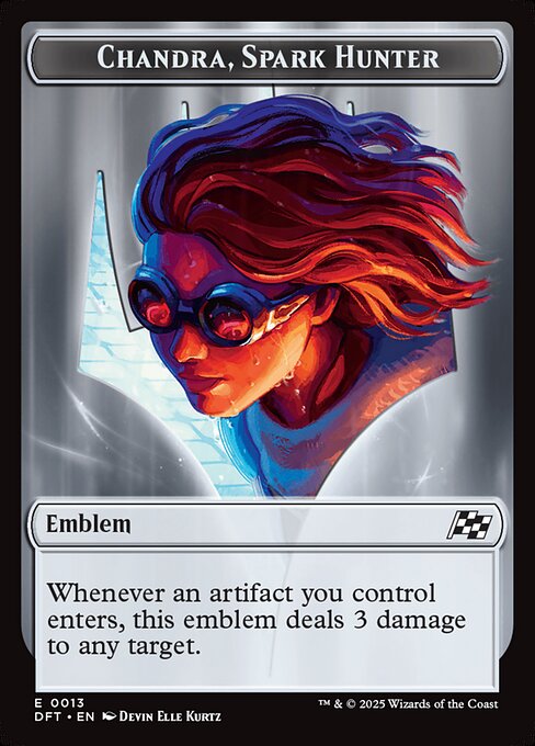 Chandra, Spark Hunter Emblem — art by Devin Elle Kurtz